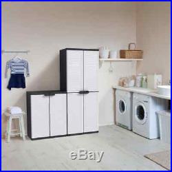 Keter Garden Utility Cabinet 4 Shelves White and Black Storage Outdoor Terrace