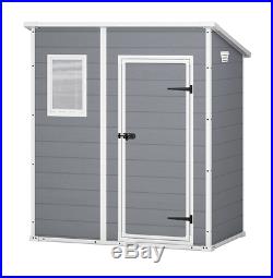 Keter Grey Manor Pent Plastic Garden Shed 6ft x 4ft Outdoor Storage FREE DELIVER