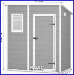 Keter Grey Manor Pent Plastic Garden Shed 6ft x 4ft Outdoor Storage FREE DELIVER