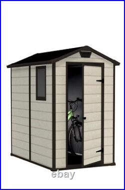 Keter Manor Apex Garden Storage Shed 4 x 6ft Beige ONLY £330 collect WF11 9HS