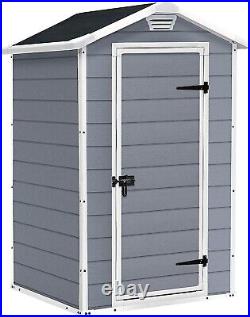 Keter Manor Outdoor Garden Storage Shed, Grey, 4 x 3 ft Fast delivery