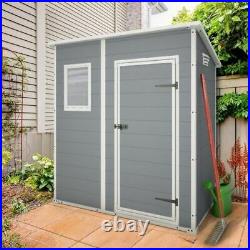 Keter Manor Pent Outdoor 6 x 4ft Plastic Tool Garden Storage Shed GREY 3200L