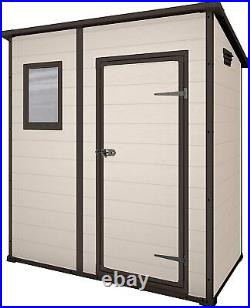 Keter Manor Pent Outdoor Garden Storage Shed, Beige/Brown 6 x 4 ft Fast delivery