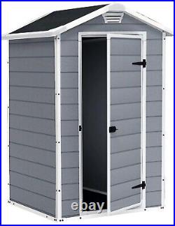 Keter Manor Shed 4 x 3 Grey Outdoor Garden Storage Plastic Shed