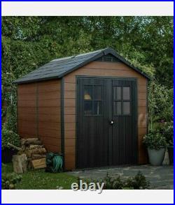 Keter Newton Brown 2.3 x 2.9m Garden Storage Shed. Floor Included