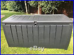 Keter Novel Garden Waterproof Storage Box With Sit On Lid XL Size 340 Ltr