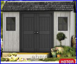 Keter Oakland 11ft x 7ft 6/3.4 x 2.3m Side Door Garden Storage Shed + Floor New