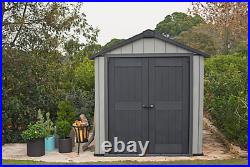 Keter Oakland 7ft 6 x 7ft /2.3 x 2.1m Plastic Garden Storage Shed with Floor