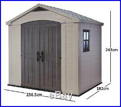 Keter Oakland Garden Storage Shed 8Ft X 6Ft Container Unit Beige