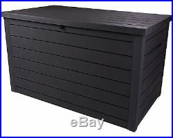 Keter Ontario Rockwood XXL Garden Storage Box 870 L Wood Charcoal Brown Or Grey