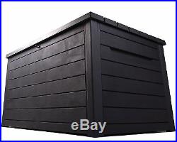 Keter Ontario Rockwood XXL Garden Storage Box 870 L Wood Charcoal Brown Or Grey