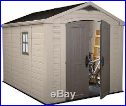 Keter Plastic Garden Storage Shed 8ft x 11ft with Windows 10 Year Guarantee NEW