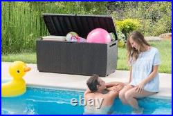 Keter Plastic Garden Storage Waterproof Rattan Style Deck Box Garden Furniture