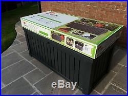 Keter Rockwood Anthracite Plastic Garden Storage Deck Box 570 Ltr Capacity XL