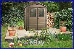 Keter Scala Outdoor Plastic Garden Patio Storage Shed Brown, 6 x 5 ft