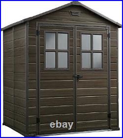 Keter Scala Outdoor Plastic Garden Storage Shed Brown 6 X 5 Ft NEW
