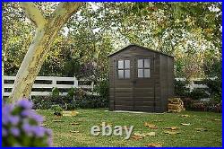 Keter Scala Outdoor Plastic Garden Storage Shed, Brown, 6 x 5 ft