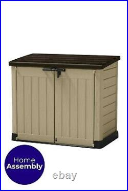 Keter Store It Out Max 1200L Garden Plastic Storage Box Lid Brown Beige 0599
