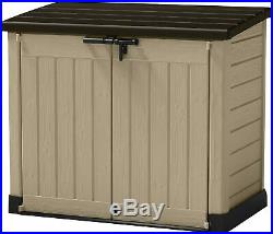 Keter Store It Out Max 1200L Outdoor Plastic Garden Storage Shed BEIGE BROWN Lid