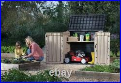Keter Store It Out Max 880L Outdoor Garden & Wheelie Bin Storage Shed Beige