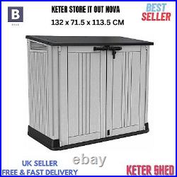 Keter Store It Out Max Nova Grey LID Plastic Garden Shed Wheelie Bin Storage