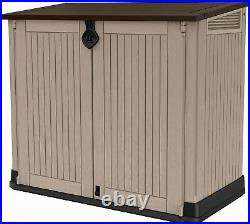 Keter Store It Out Max Outdoor Plastic Garden Storage Shed Beige Brown