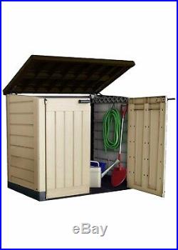 Keter Store-It Out Max Outdoor Plastic Garden Storage Shed, Beige & Brown Large