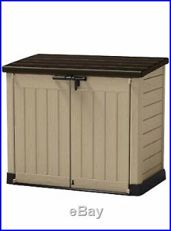 Keter Store-It Out Max Outdoor Plastic Garden Storage Shed, Beige & Brown Large