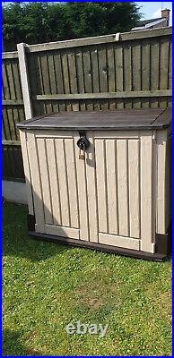 Keter Store It Out Midi 880L Garden Stoorage Shed, Beige and Brown
