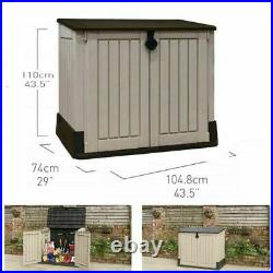 Keter Store-It Out Midi Outdoor Plastic Garden Storage Shed, Beige And Brown 85L