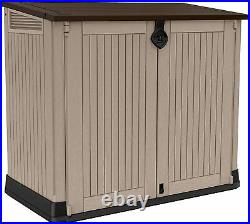 Keter Store-It Out Midi Outdoor Plastic Garden Storage Shed, Beige and Brown
