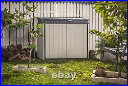 Keter Store It Out Premier XL Outdoor Garden Storage Shed, Grey and Black, 141 x