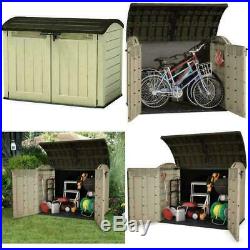 Keter Store-It Out Ultra Outdoor Plastic Garden Storage Bike Shed, Beige and Bro