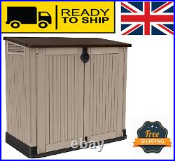 Keter Store-It Plastic Garden Storage Shed, Beige and Brown, 130 x 74 x 110 cm