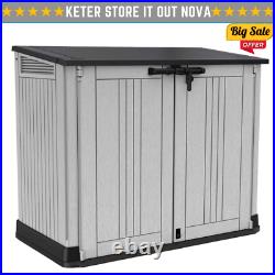 Keter Store it Out Nova Light Grey Waterproof Garden Bin Storage Container New