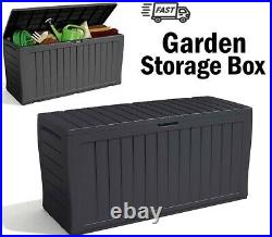 KETER XL LARGE STORAGE SHED GARDEN OUTSIDE BOX BIN TOOL STORE LOCKABLE 270L NEW 