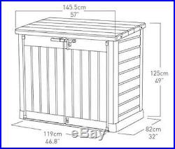 Keter XL Outdoor Plastic Garden Storage Shed Tools Furniture Box Wheelie Bins