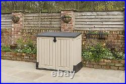 Keter XL Store It Out Midi Lockable Outdoor Garden Bin Storage Box Wood Effect