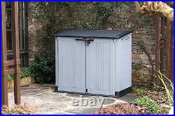 Keteroutdoor garden storage shed 32 x 71.5 x 113.5 cm, Light Grey with Dark Grey