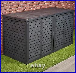 Large Black Waterproof Outdoor Patio Balcony Garden Cushion Storage Box Unit