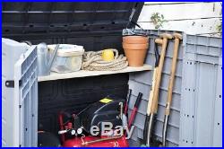 Large Grey Durable Plastic Storage Unit Box Garden Outdoor Shed For Wheelie Bins