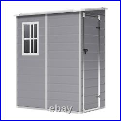 Large Outdoor Garden Storage Shed Tools Bike Lockable Plastic House 5 x 4FT, Grey