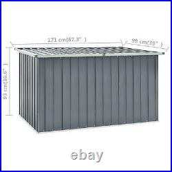 Large Outdoor Storage Box Garden Patio Steel and Plastic Chest Storage Box