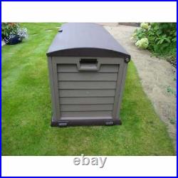 Large Plastic Garden Storage Box Lockable Waterproof Wheels Shed Outdoor Garage
