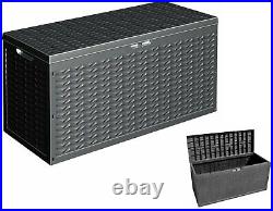 Large Plastic Garden Storage Box Outdoor Waterproof Deck Container Chest Shed