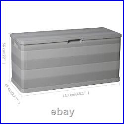 Large Plastic Garden Storage Boxes Outdoor Toys Chest Tools Box Utility Grey