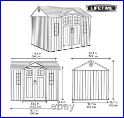 Lifetime 10ft x 8ft / 3 x 2.4 m Durable Outdoor Plastic Garden Storage Shed New