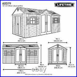 Lifetime 15ft x 8ft (4.6 x 2.4m) Dual Entry Storage Garden Shed