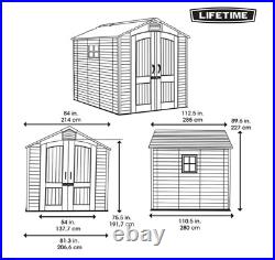 Lifetime 7ft x 9ft 6 / 2.1x 2.9m Rough Cut Durable Garden Storage Shed 60310