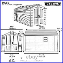 Lifetime 7x12 Outdoor Storage Garden Shed HDPE Plastic Unit